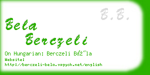 bela berczeli business card